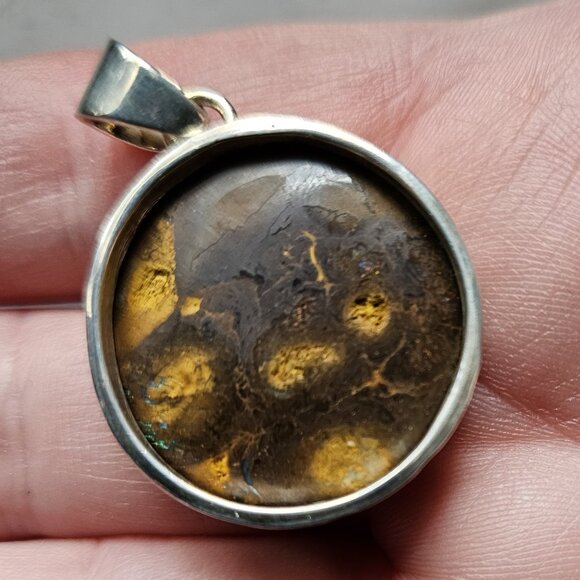 Boulder Matrix Opal Pendant - Picture 2 of 4